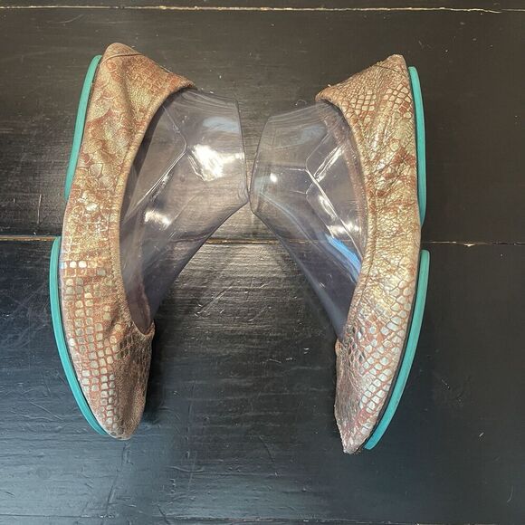 Tieks Wild Copper Ballet Flats Shoes Women Teal Bronze Size 8 - Picture 3 of 13